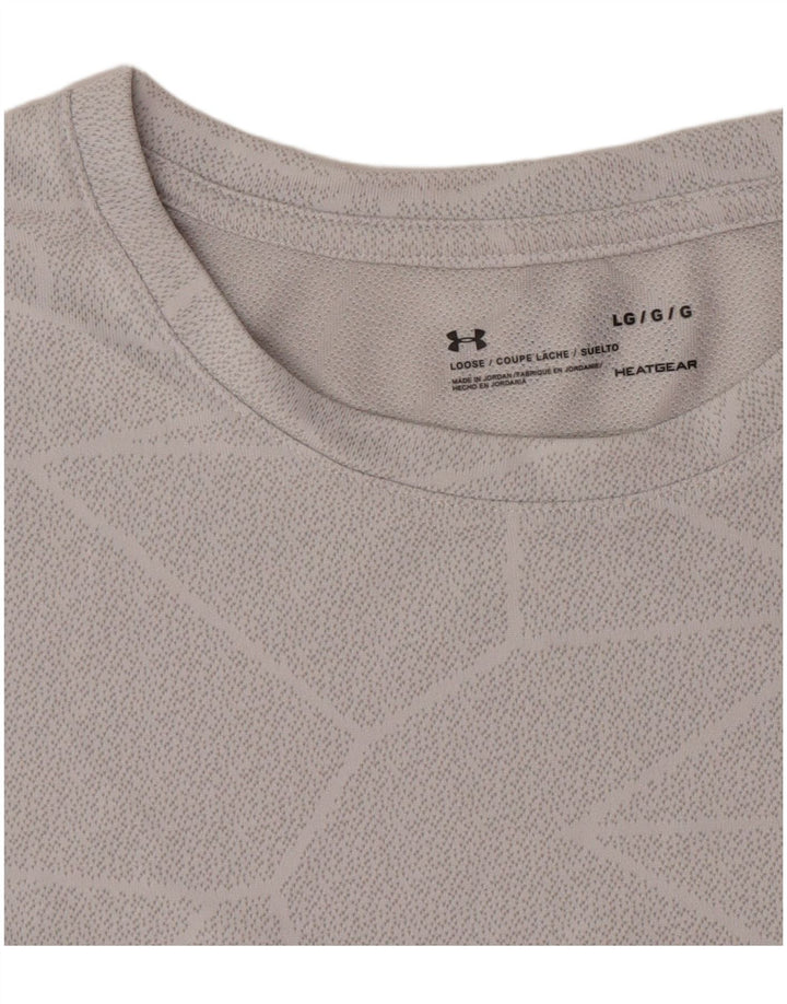 Męski t-shirt Under Armour Heat Gear, duży, szary, geometryczny poliester