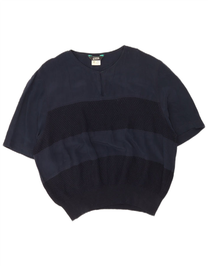 Donna Mizar Damska bluzka top IT 50 XL granatowo-jedwabna