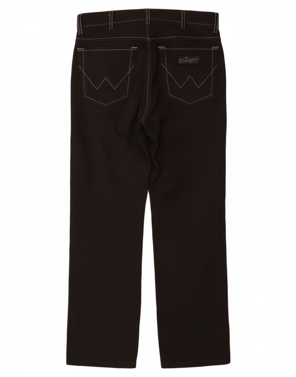 Wrangler Mens Texas Stretch Straight Casual Trousers W30 L30 Black Cotton