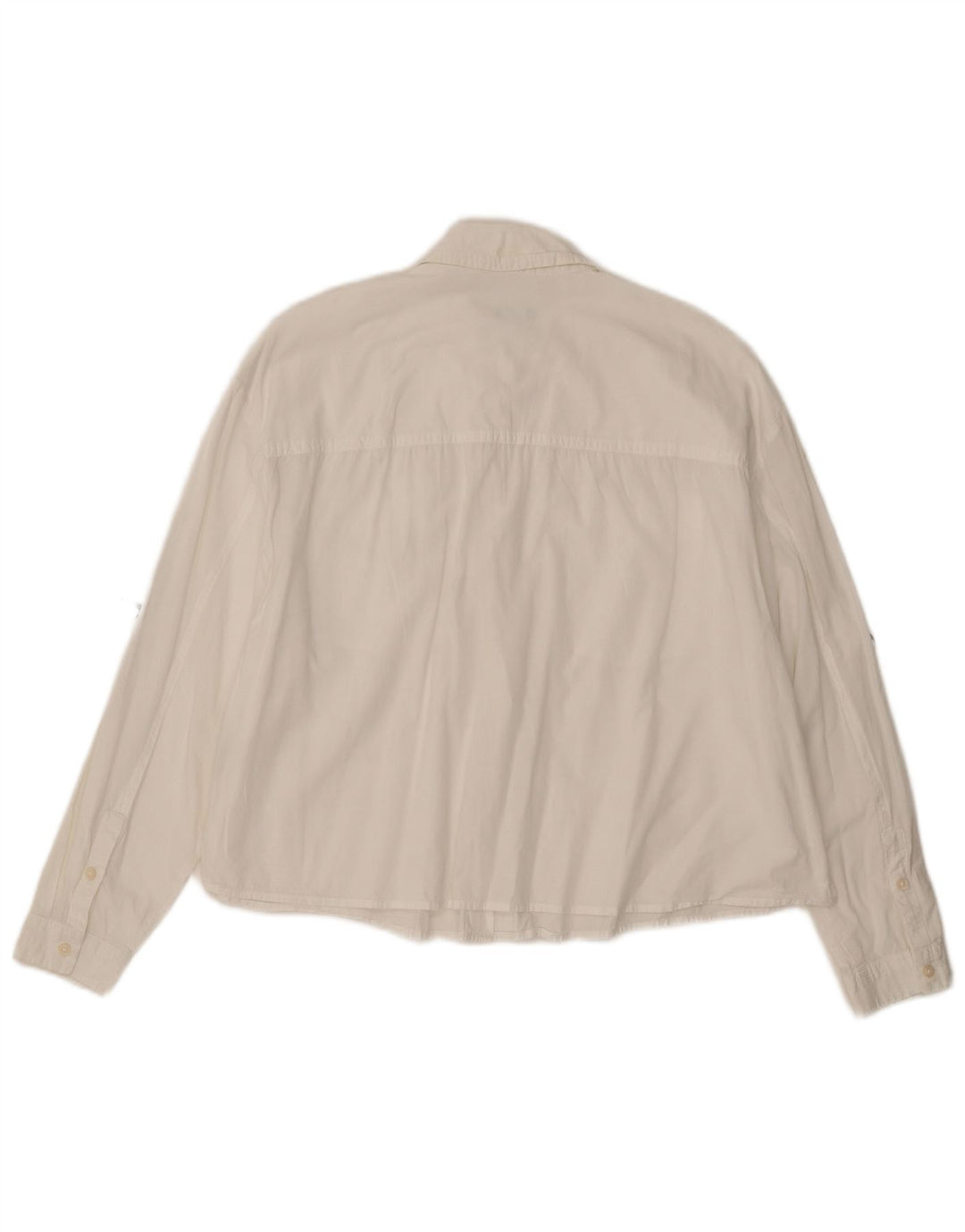 Damska koszula BENETTON Crop Oversize UK 16, duża, biała, bawełniana