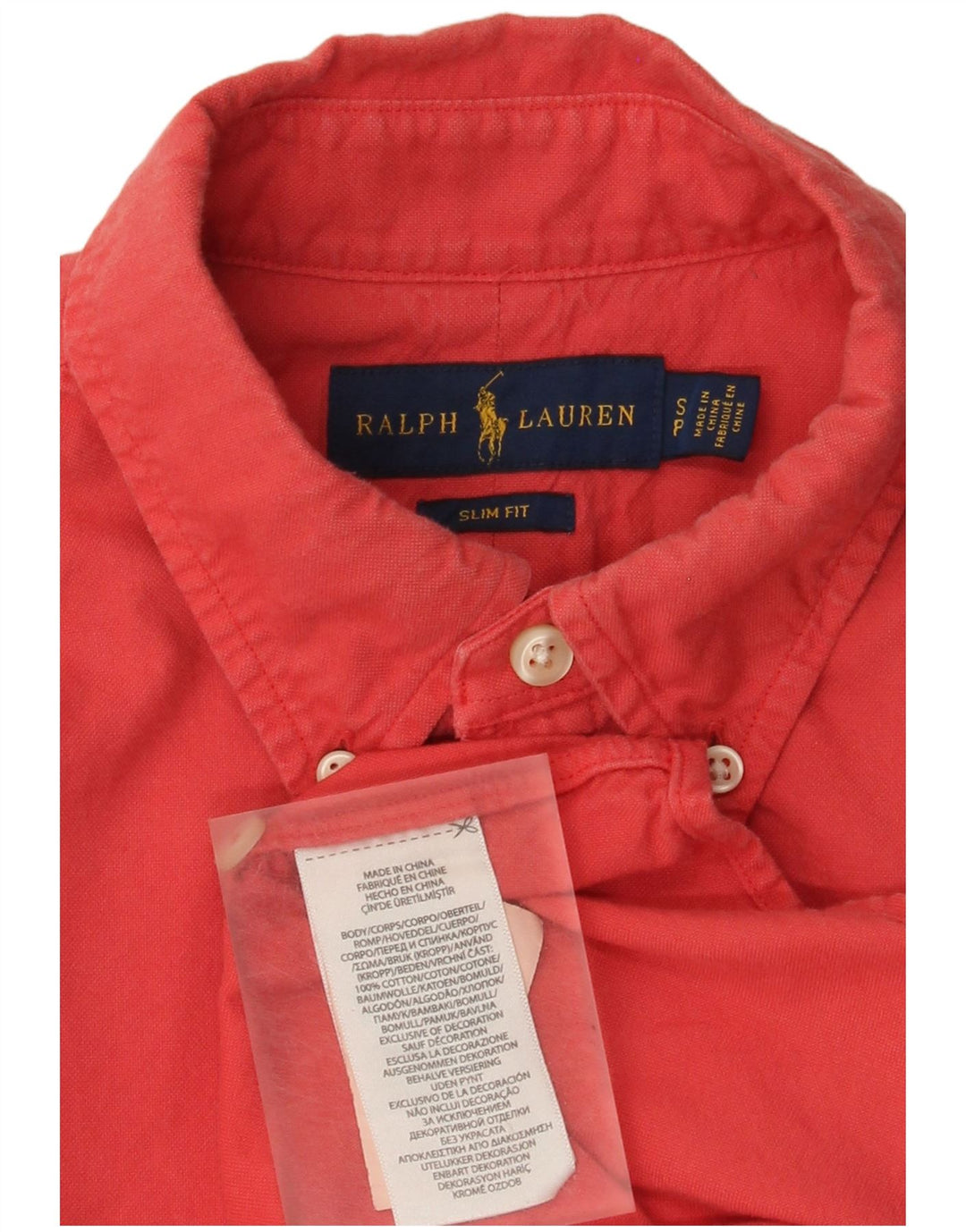 Koszula męska Ralph Lauren o dopasowanym kroju, mała, czerwona, bawełniana