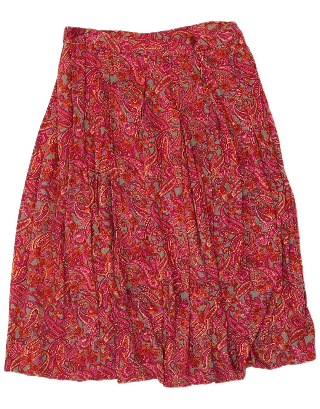 Vintage damska rozkloszowana spódnica W30 w kolorze średnio czerwonym Paisley