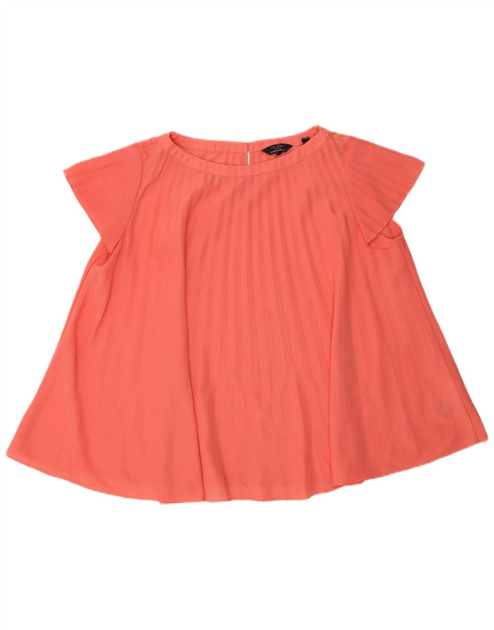Damska bluzka oversize Ted Baker, rozmiar 2, małe, różowe paski, poliester