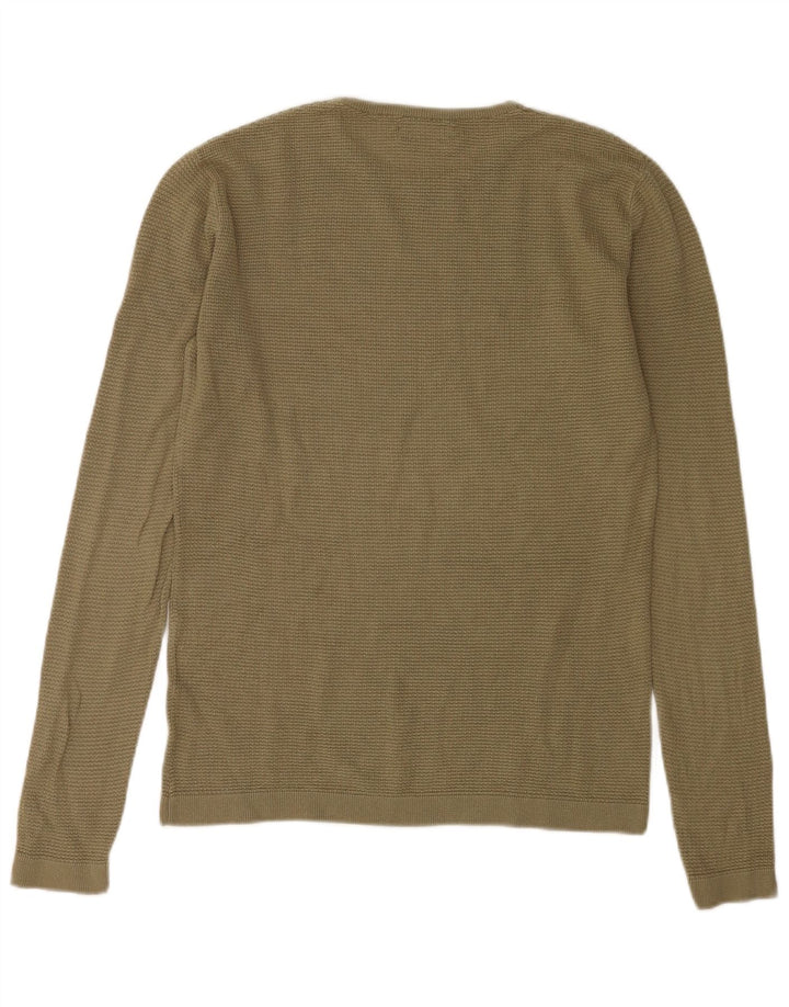 Męski sweter z okrągłym dekoltem Zara, średni khaki