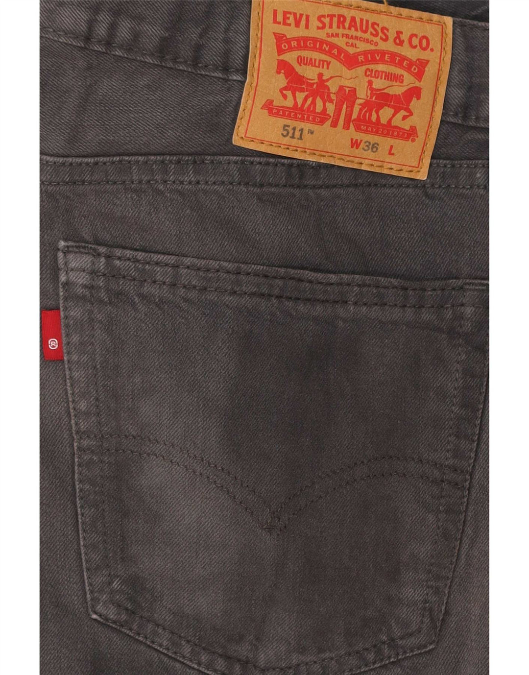 Męskie spodenki dżinsowe Levi's 511, duże W36, szara bawełna