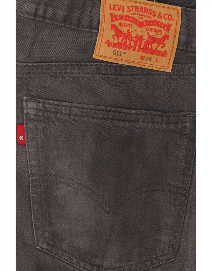 Męskie spodenki dżinsowe Levi's 511, duże W36, szara bawełna