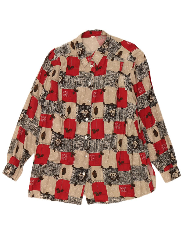 Damska bluzka koszulowa VINTAGE UK 20 2XL Wielokolorowa wiskoza w kwiaty