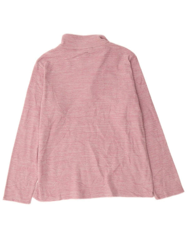 Damski sweter polarowy Mountain Warehouse z zamkiem błyskawicznym, UK 16, w duże różowe paski