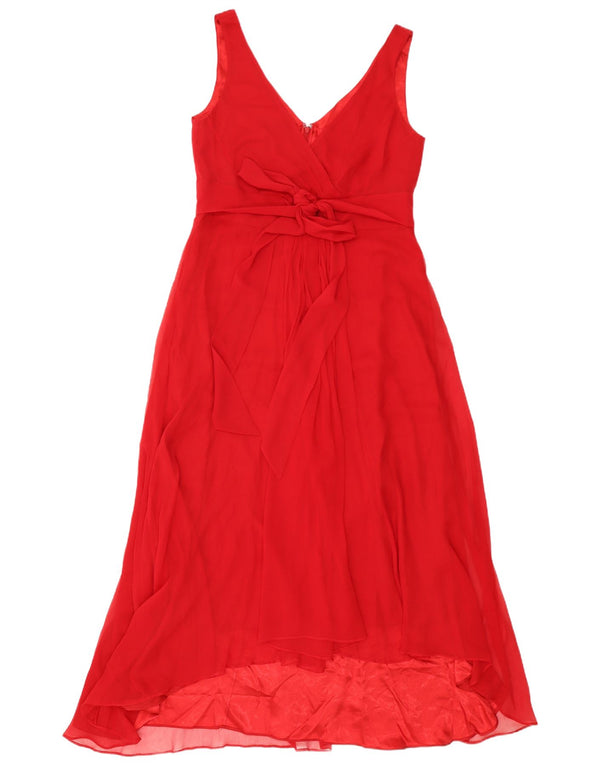 Damska sukienka maxi bez rękawów Hobbs UK 14, średni czerwony jedwab