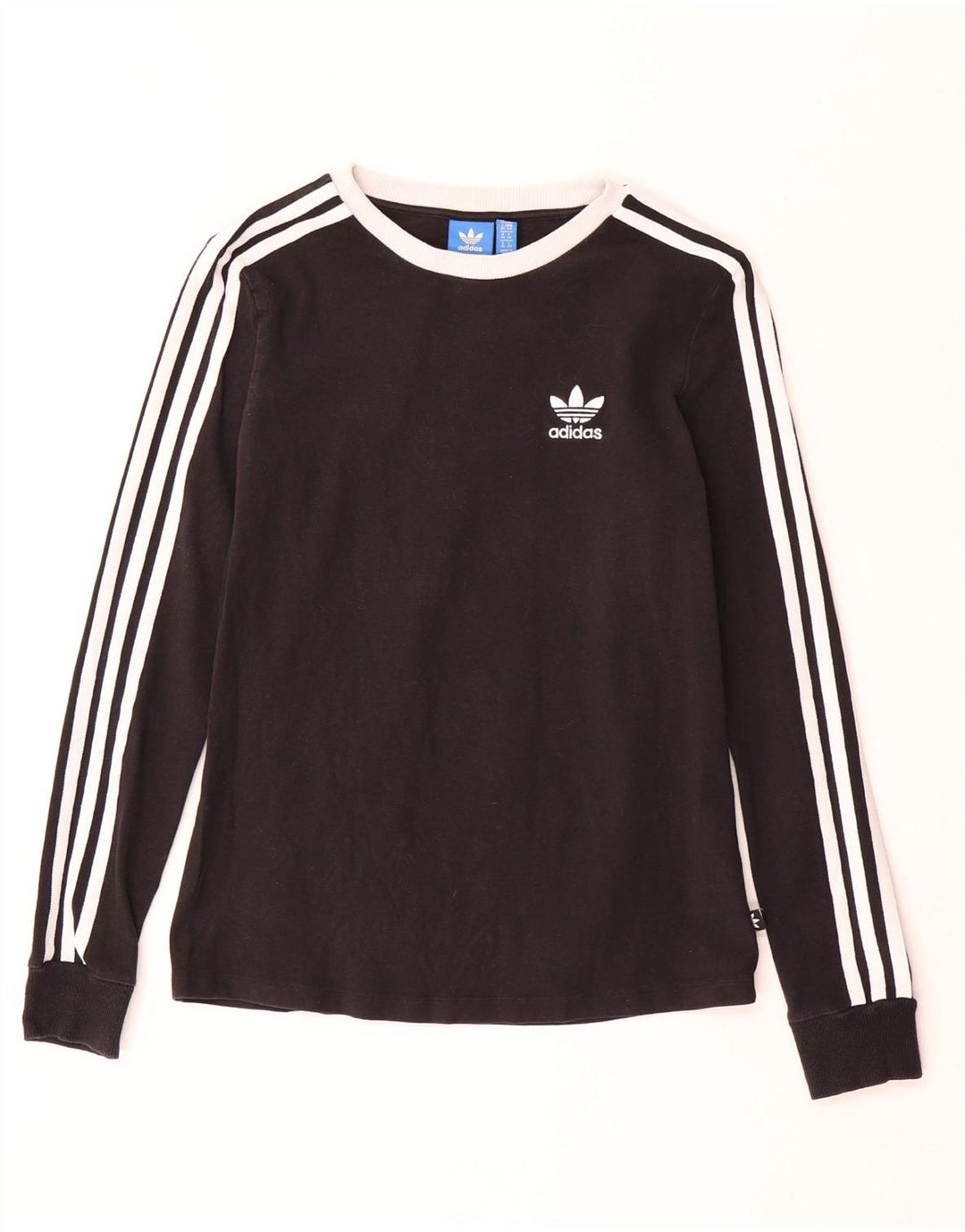 Damski top ADIDAS z długim rękawem UK 10, mały, czarny, bawełniany