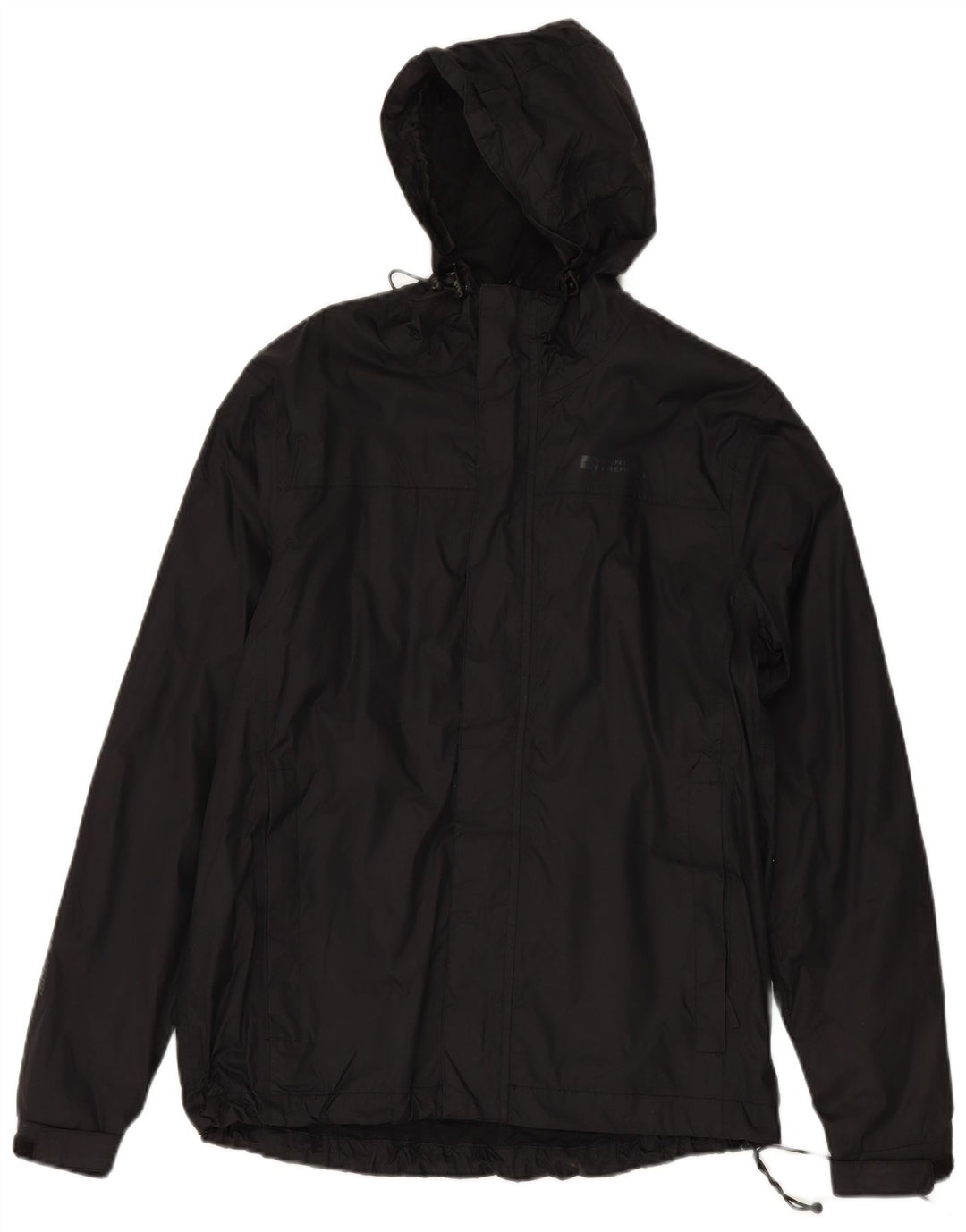 MOUNTAIN WAREHOUSE Mens Hooded Rain Jacket UK 36 Small Black Nylon