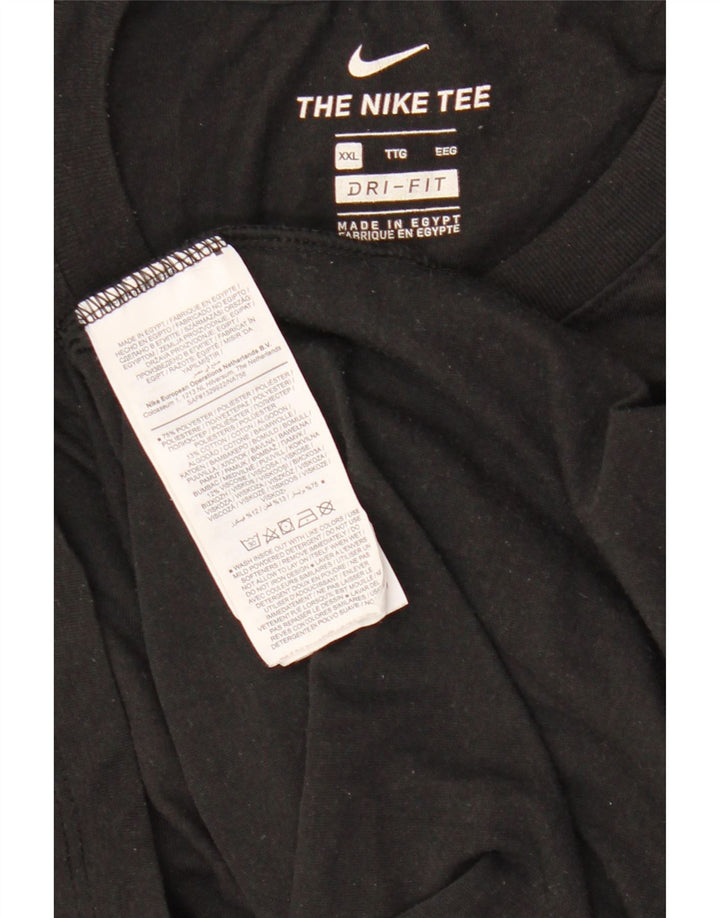 Męski T-shirt Nike Dri Fit z grafiką, 2XL, czarny poliester