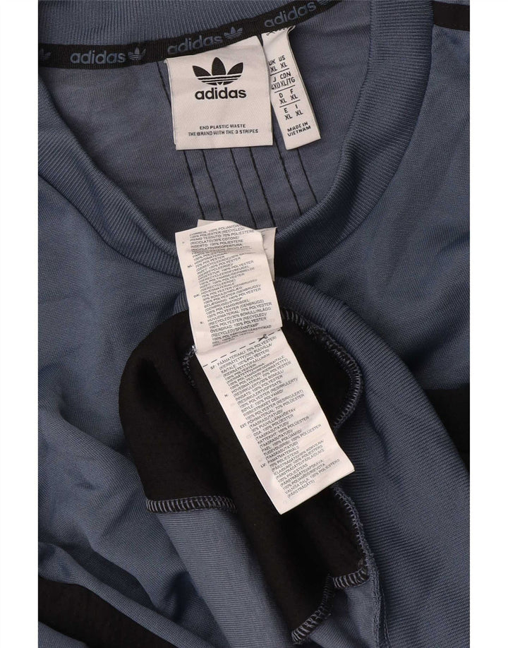 Adidas Męska bluza dresowa XL Szary poliester z blokami kolorów