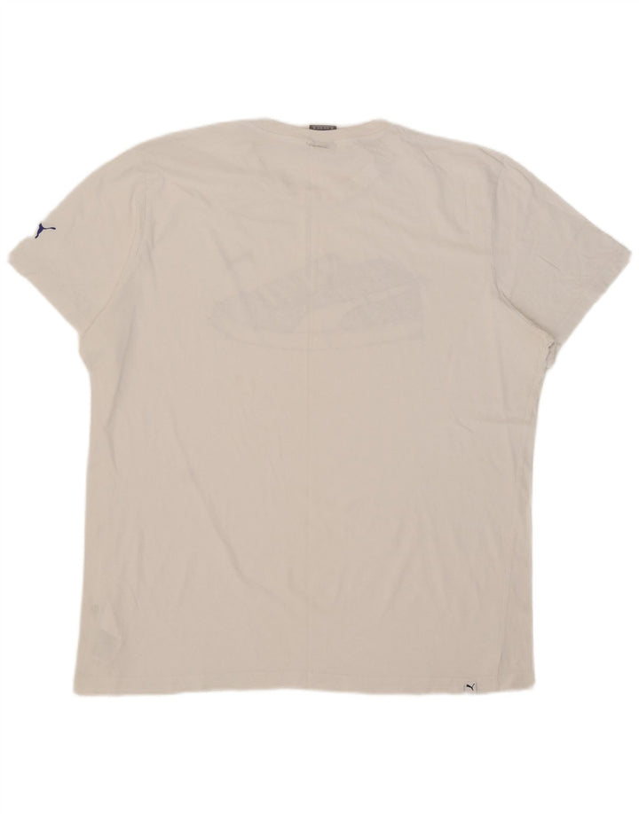 Męska koszulka z grafiką Puma Top 2XL Biała bawełna
