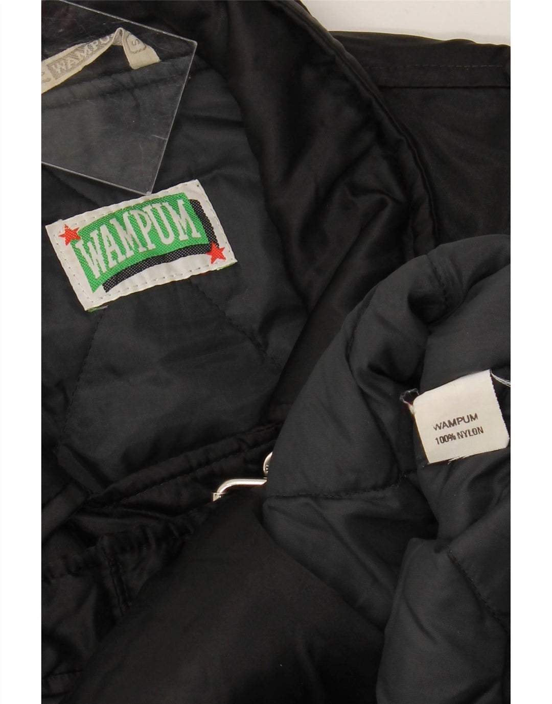 Damska kurtka motocyklowa typu oversize WAMPUM UK 10, mała, czarna, nylonowa