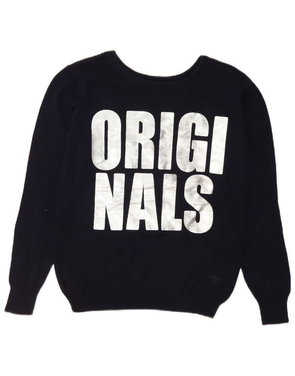 Damski sweter Adidas Graphic Boat Neck Sweter UK 12 Średni granatowy