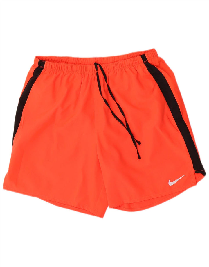 Męskie spodenki sportowe Nike Dri Fit, duże, pomarańczowe, poliestrowe bloki kolorów