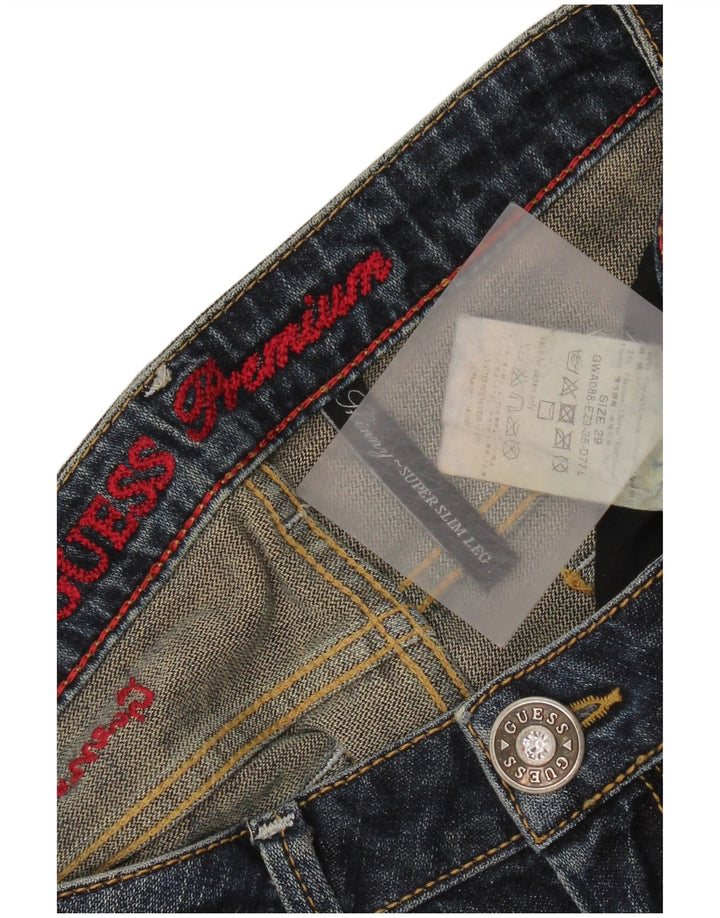 Guess Damskie Super Slim Skinny Jeans W29 L32 Niebieskie bawełniane