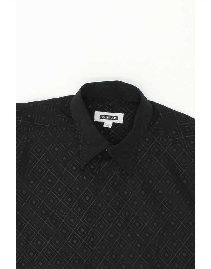 VINTAGE Mens Shirt Size 37/38 Small Black Argyle/Diamond Vintage Vintage and Second-Hand Vintage from Messina Hembry 