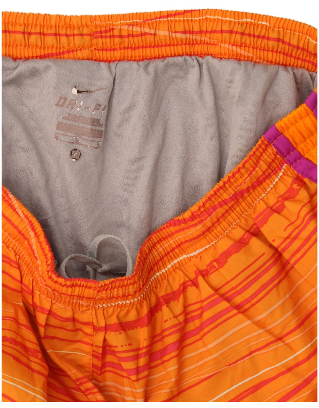 Damskie spodenki sportowe Nike Dri Fit UK 12 w średnie pomarańczowe paski