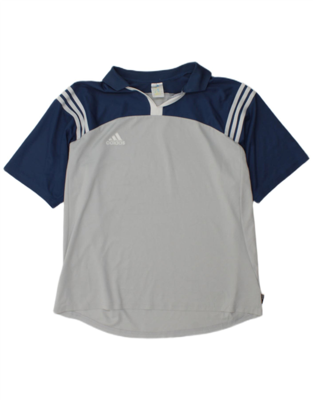Adidas Męska koszulka polo Climalite XL granatowa, z blokami kolorów, poliestrowa