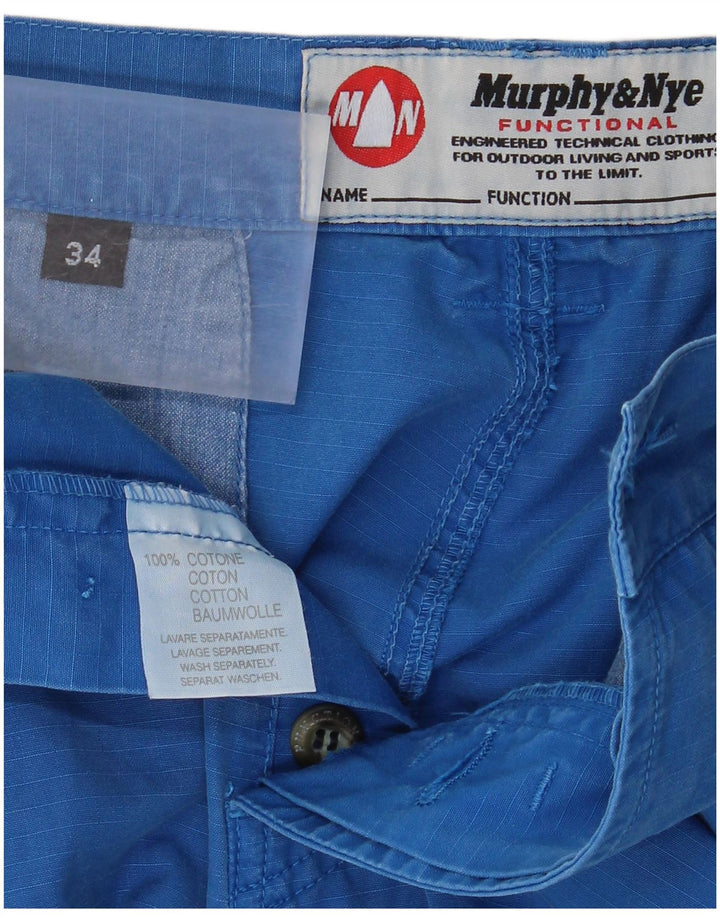 Męskie spodenki cargo Murphy & Nye W34, duże, niebieskie, bawełniane
