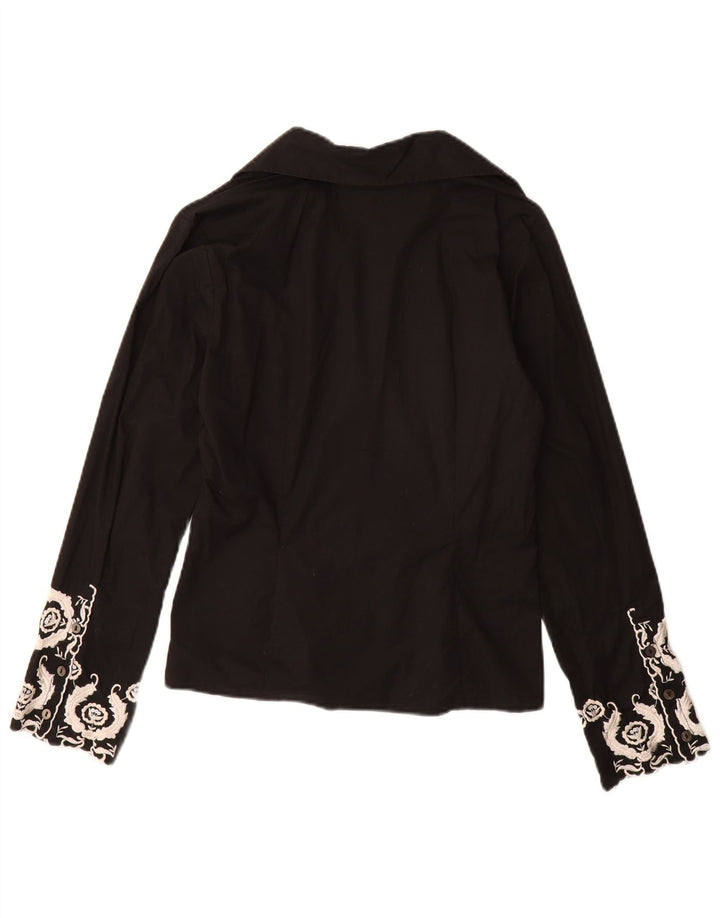 Bluzka damska Naracamicie UK 12 Średnia czarna bawełniana w kwiaty