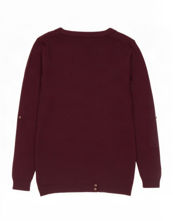 Damski sweter rozpinany White Stuff UK 14 Średni bordowy wiskoza