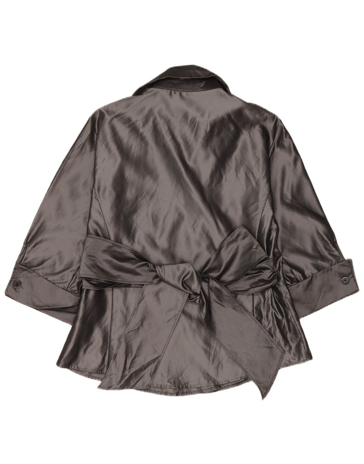 Damska bluzka koszulowa Zara z rękawem 3/4 UK 14, duża, szara, akrylowa