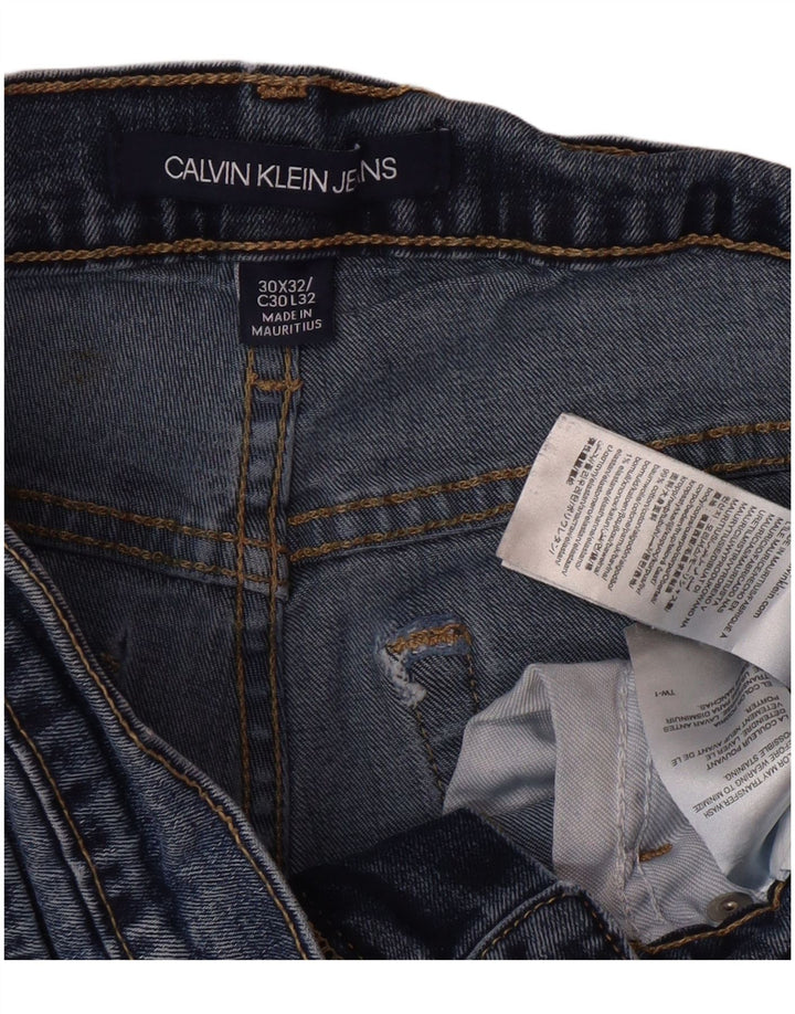 CALVIN KLEIN Męskie jeansy slim W30 L32 Niebieskie, bawełniane