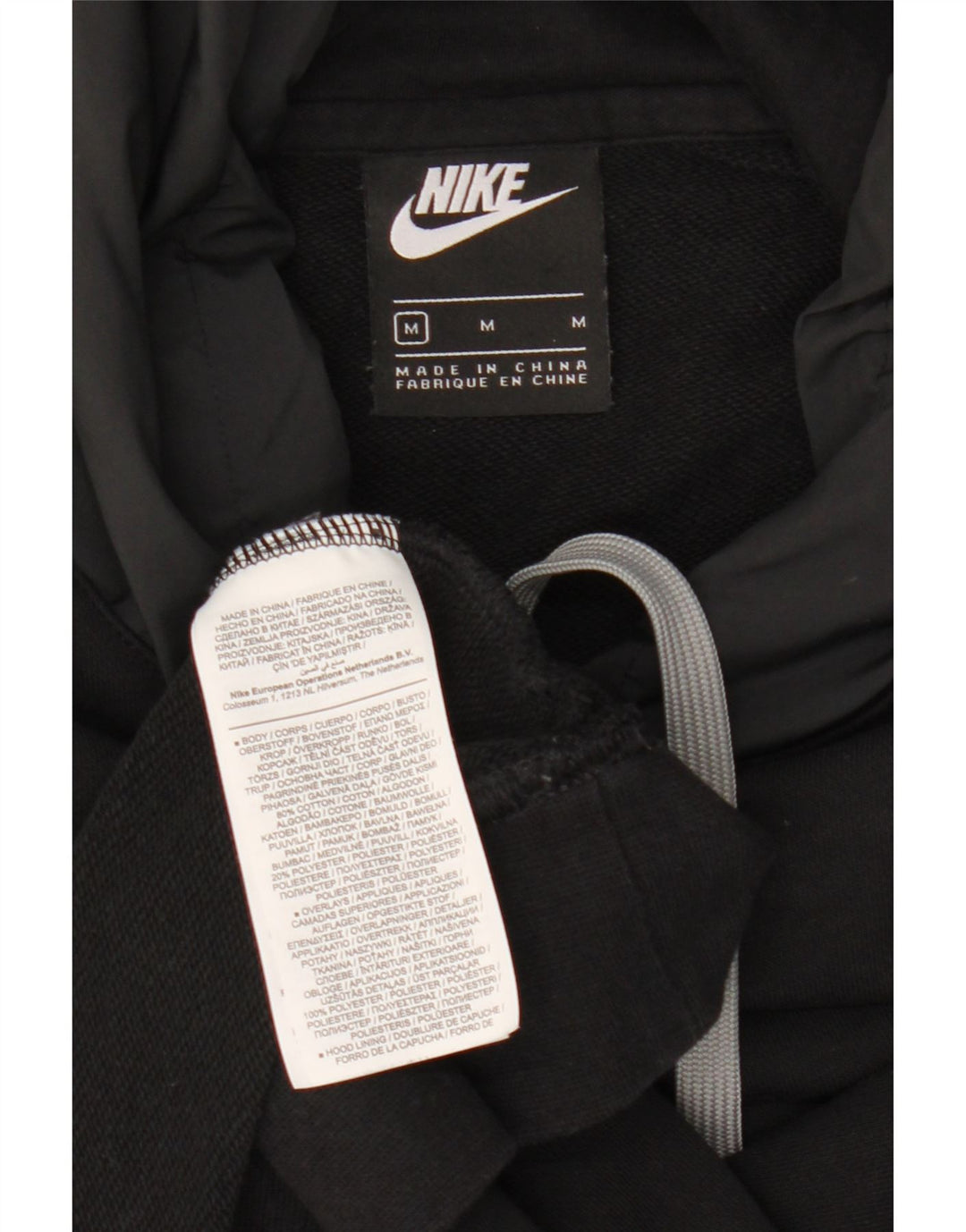 Męski sweter z kapturem Nike z grafiką, średni czarny, bawełniany