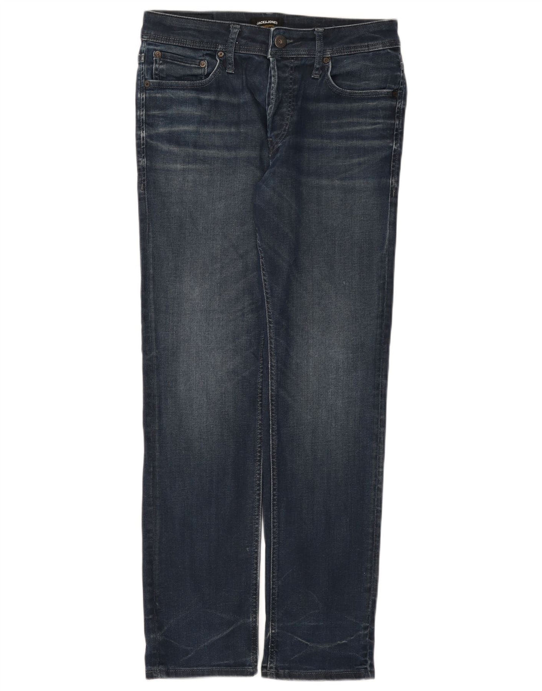 Męskie proste dżinsy Jack & Jones W32 L32 Niebieskie bawełniane