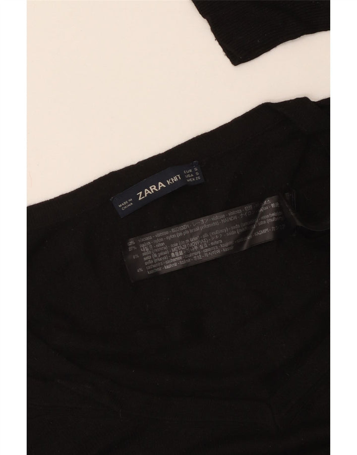 Damski sweter oversize z dekoltem w kształcie litery V ZARA UK 10 Small, czarna wiskoza