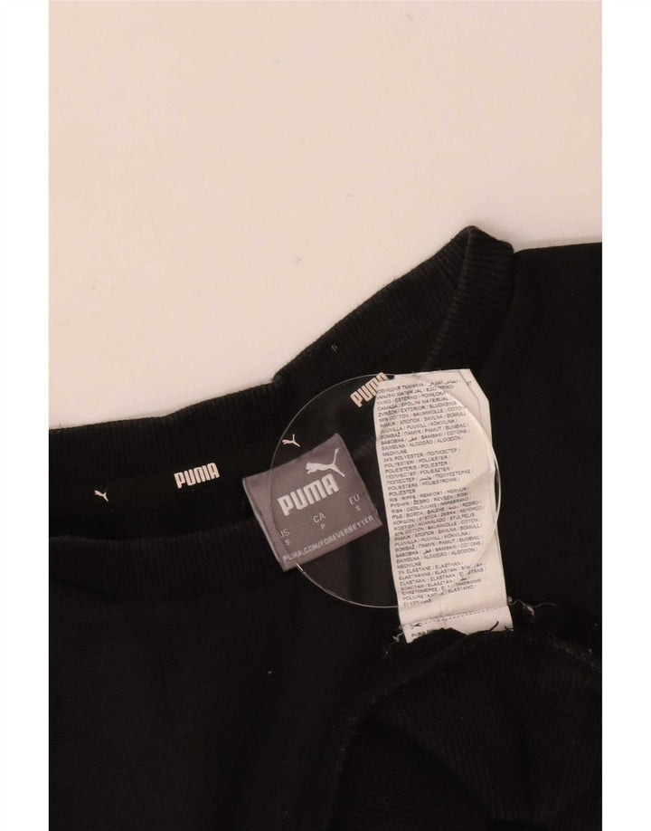Męska bluza z grafiką Puma, mała, czarna, bawełniana