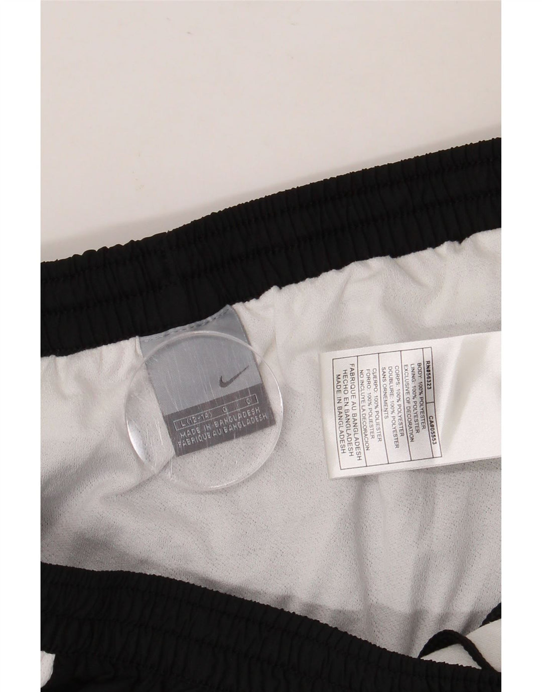 Damskie spodenki sportowe NIKE US 12/14, duży czarny poliester z blokami kolorów