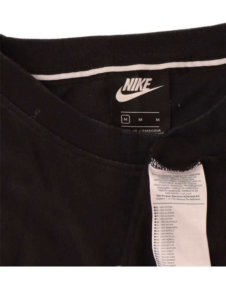 Męski T-shirt z grafiką Nike, średni czarny, bawełniany