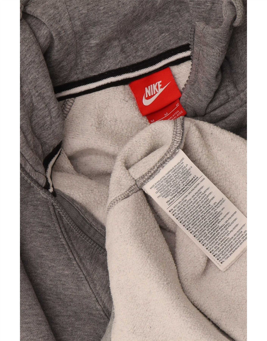 Męski sweter z kapturem i zamkiem Nike, średnioszary, bawełniany