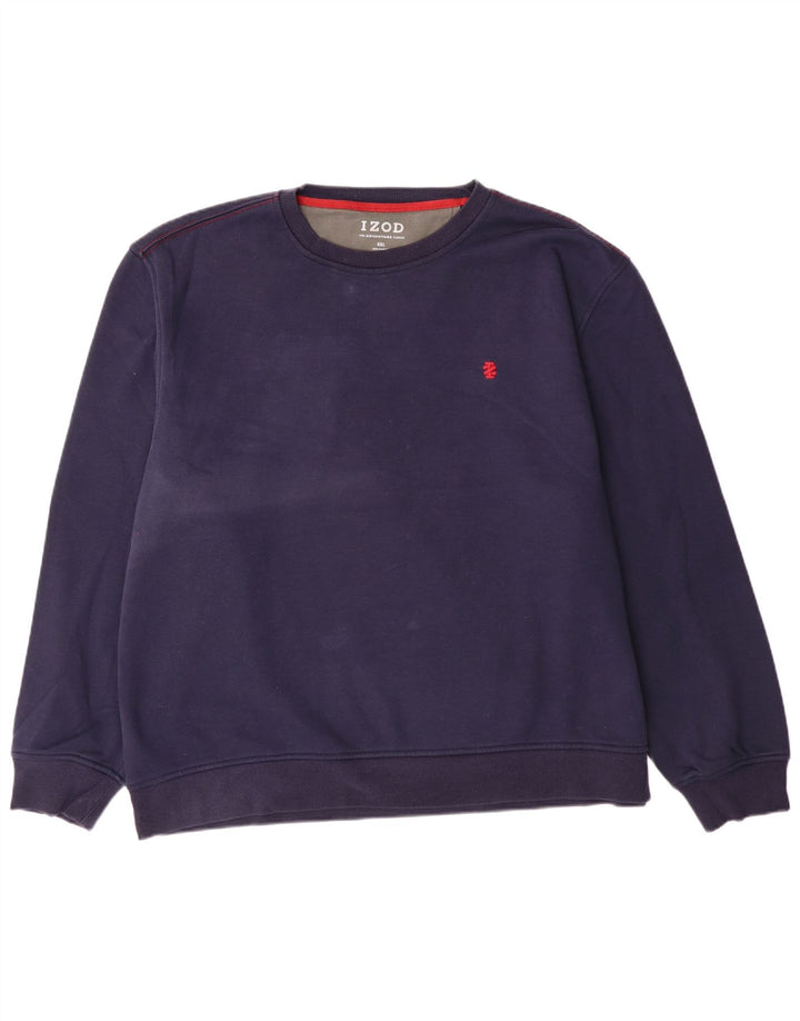 Izod Męski sweter bluzowy 2XL granatowy poliester