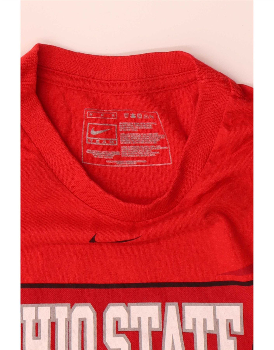 Męska koszulka z grafiką Nike Ohio State Buckeyes, bawełniana, średnia czerwona