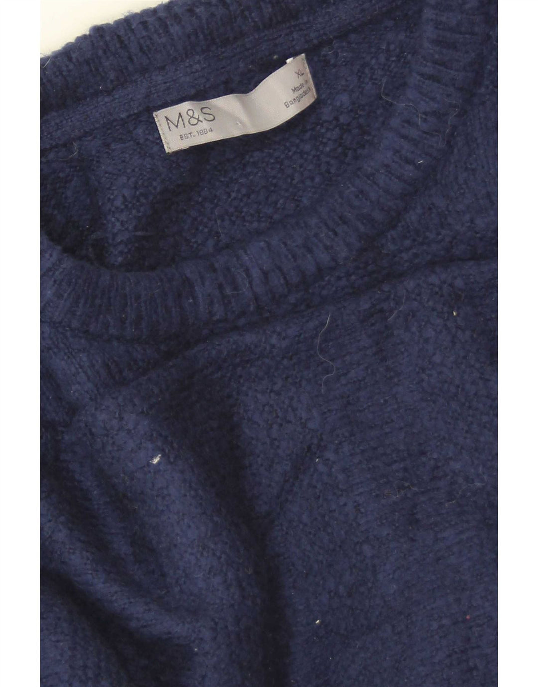 Marks & Spencer Męski sweter z okrągłym dekoltem XL, granatowy