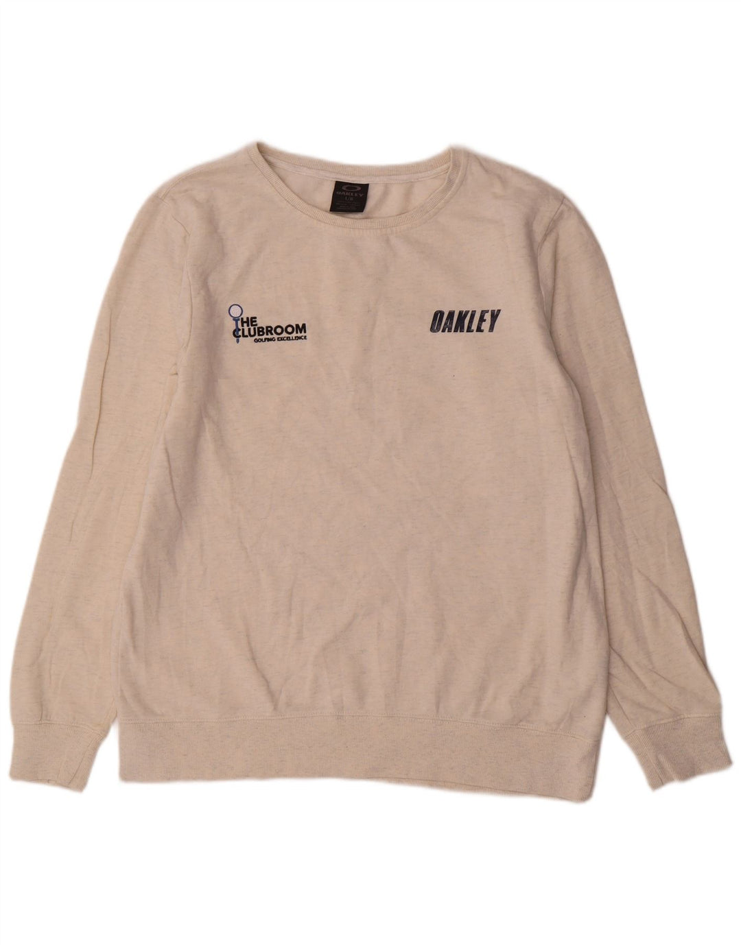Męska bluza z grafiką Oakley, duża, beżowa, nakrapiana bawełna