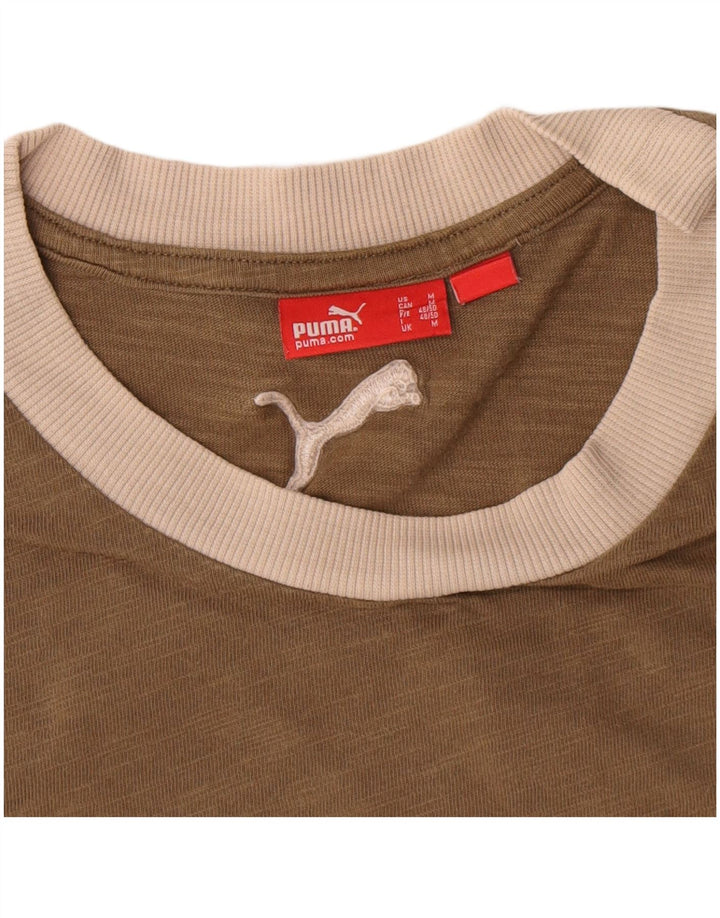 Męska koszulka z grafiką Puma, bawełniana, średnio brązowa