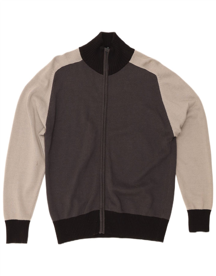 FISHBONE Mens Cardigan Sweater Large Multicoloured Colourblock