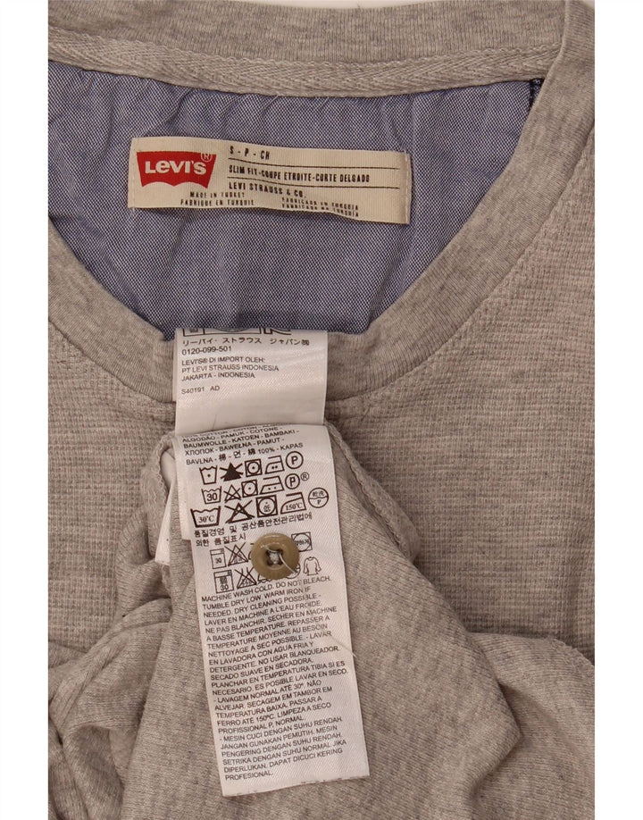 Levi's Męska Koszulka Slim Fit z Długim Rękawem, Rozmiar Mały, Szara, Bawełna