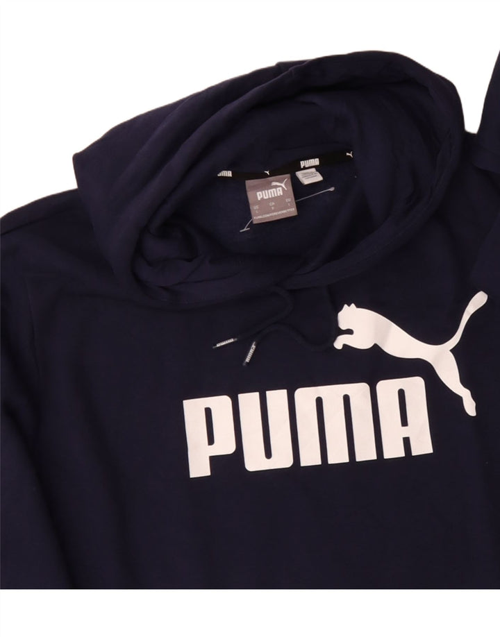 Męski sweter z kapturem i grafiką PUMA, duży, granatowy