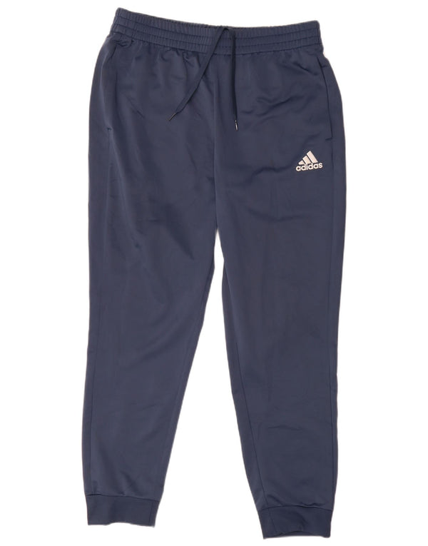 Męskie spodnie dresowe Adidas Joggers UK 44/46 Duży granatowy poliester
