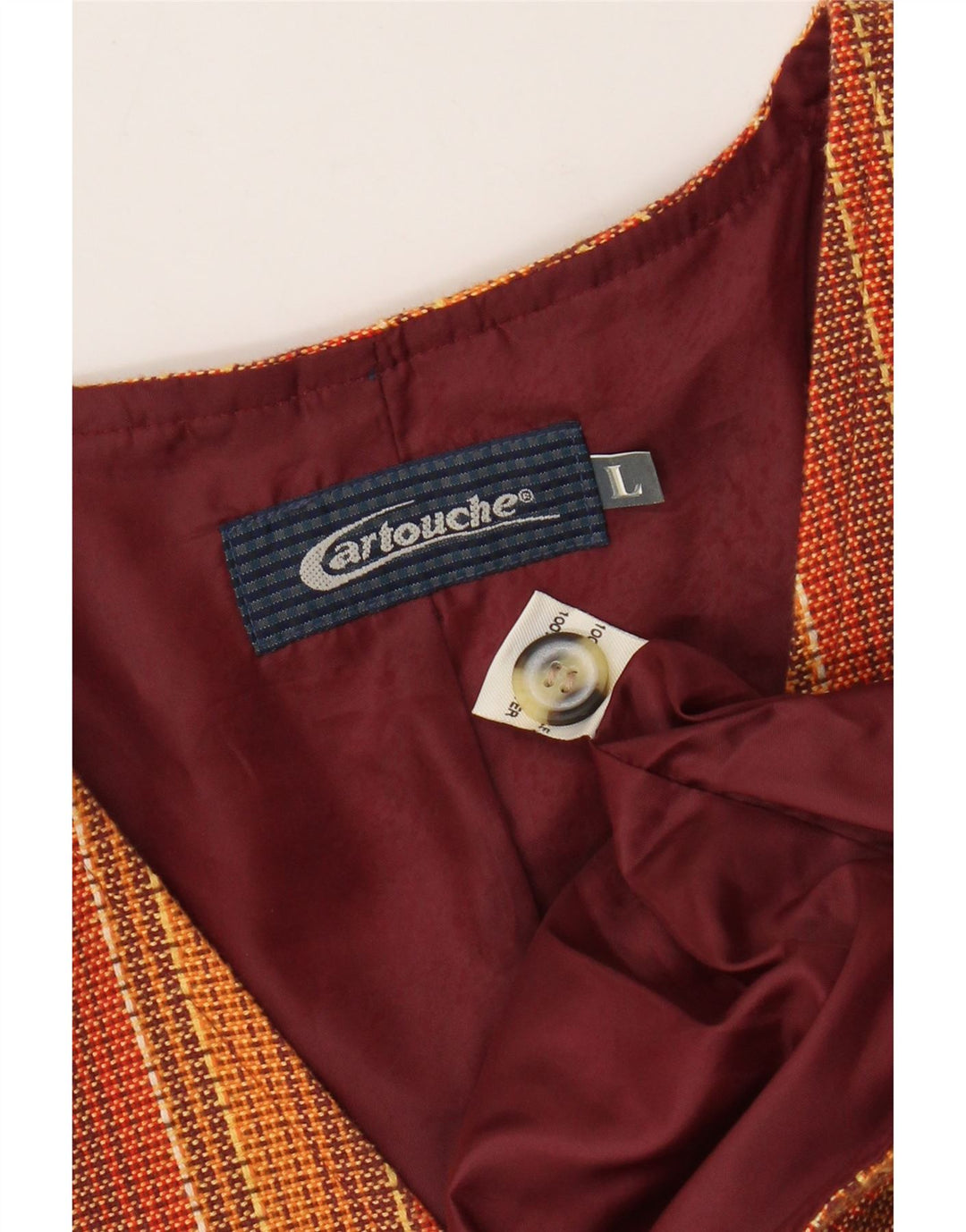 CARTOUCHE Męska kamizelka z wełny w duże pomarańczowe paski