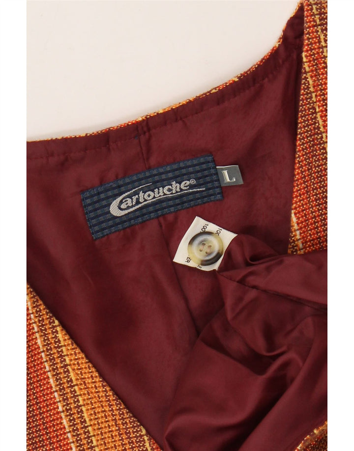 CARTOUCHE Męska kamizelka z wełny w duże pomarańczowe paski