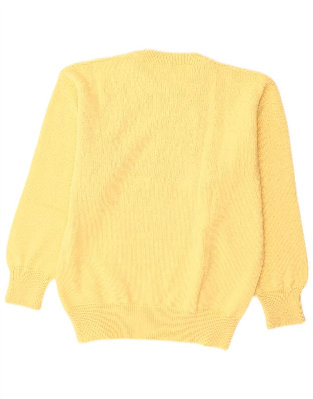 Vintage męski sweter z okrągłym dekoltem IT 50, średnia żółta wełna