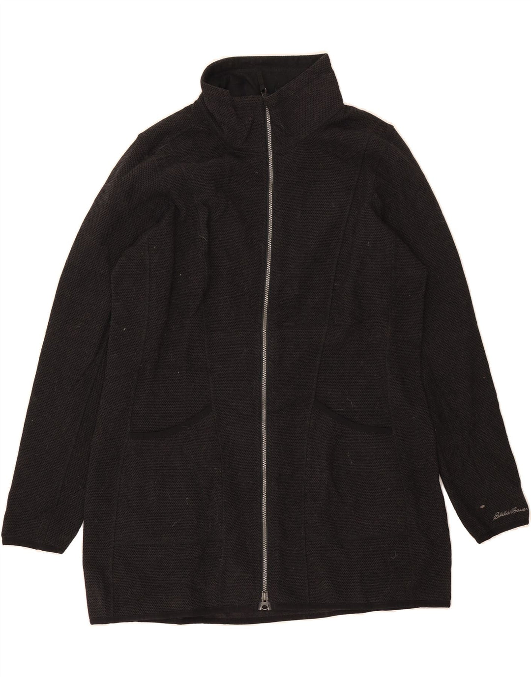 EDDIE BAUER Womens Longline Cardigan Sweater UK 16 Large Black Polyester Vintage Eddie Bauer and Second-Hand Eddie Bauer from Messina Hembry 